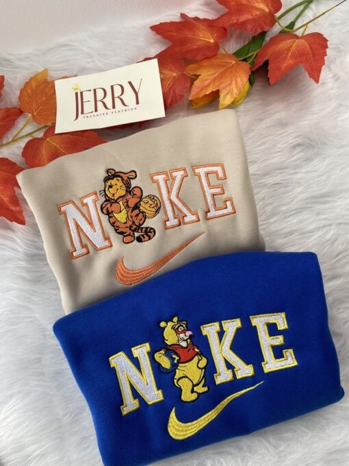 Cheap Tigger Winnie The Pooh Nike Embroidered Sweatshirt, Halloween Gift Ideas For Couple - Image 2