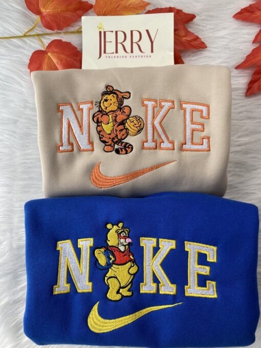 Cheap Tigger Winnie The Pooh Nike Embroidered Sweatshirt, Halloween Gift Ideas For Couple - Image 3