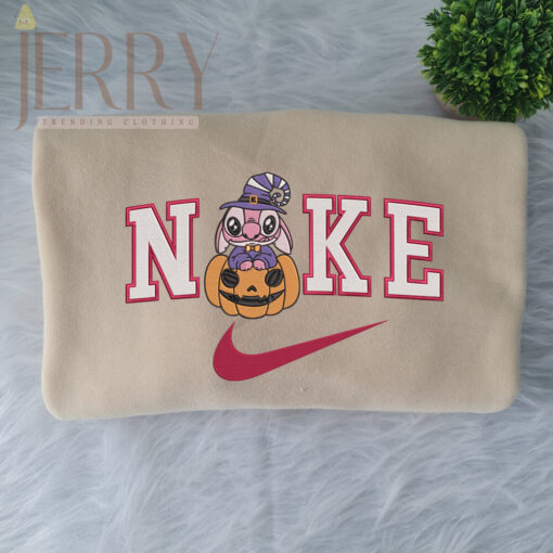 Cheap Witch Angel Disney Nike Embroidered Sweatshirt, Halloween Gift Ideas For Couple - Image 3