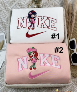 Cherry Jam And Strawberry Shortcake Nike Embroidered Sweatshirt,  Best Gift For Bestfriend