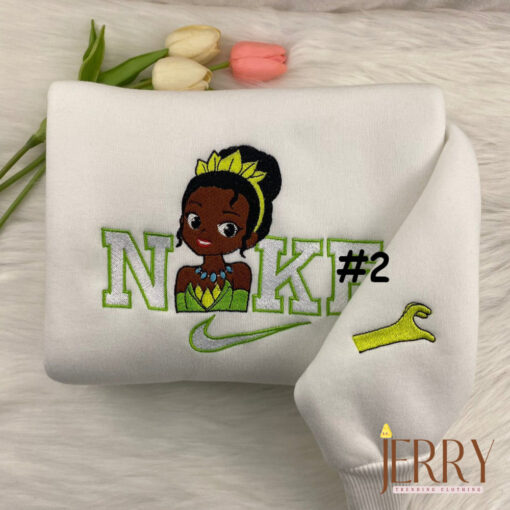 Chibi Tiana And Naveen The Princess and the Frog Disney Nike Embroidered Sweatshirt - Image 2