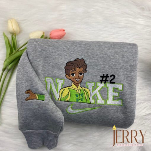 Chibi Tiana And Naveen The Princess and the Frog Disney Nike Embroidered Sweatshirt - Image 3