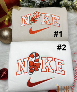 Christmas Candy Nike Embroidered Sweatshirt