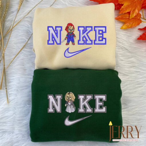 Chucky And Tiffany Nike Embroidered Shirt - Image 2