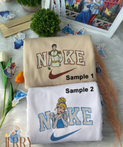 Cinderella And Prince Charming Disney Nike Embroidered Sweatshirts