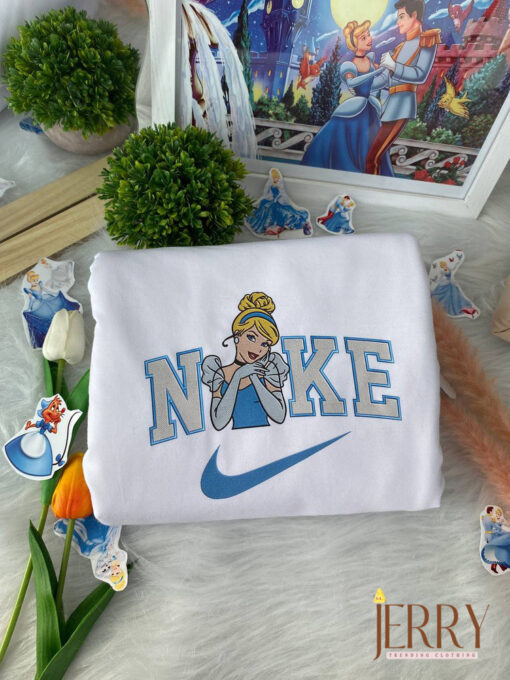 Cinderella And Prince Charming Disney Nike Embroidered Sweatshirts - Image 2