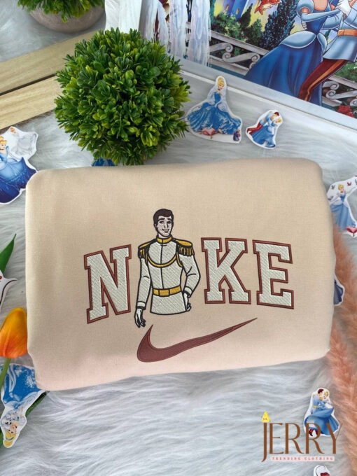 Cinderella And Prince Charming Disney Nike Embroidered Sweatshirts - Image 3