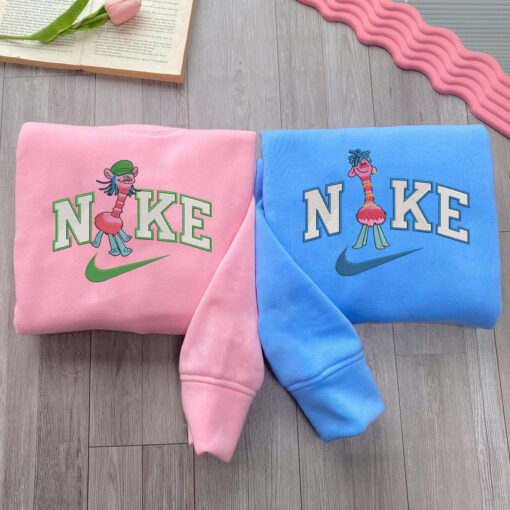 Copper And Prince Trolls Band Together Nike Embroidered Sweatshirt, Couples Embroidered Hoodies