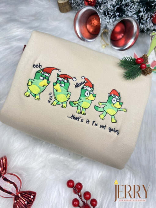 Cute Bluey Thats It I Am Not Going Christmas Embroidered Sweatshirt - Image 2