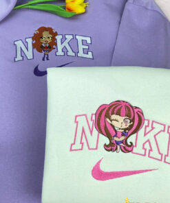 Cute Draculaura And Clawdeen Wolf Chibi Monster High Nike Embroidered Sweatshirt, Best Gift For Besties