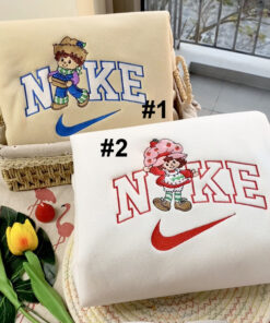 Cute Huckleberry Pie And Strawberry Shortcake Nike Embroidered Sweatshirt, Matching Embroidered Hoodie