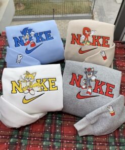 Cute Shadow Sonic Nike Embroidered Sweatshirt, Matching Embroidered Sweatshirt
