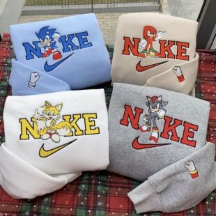 Cute Shadow Sonic Nike Embroidered Sweatshirt, Matching Embroidered Sweatshirt