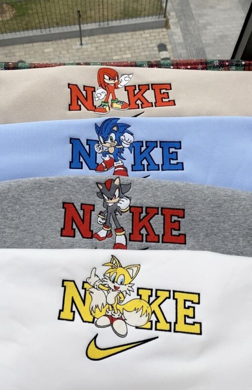 Cute Shadow Sonic Nike Embroidered Sweatshirt, Matching Embroidered Sweatshirt - Image 2