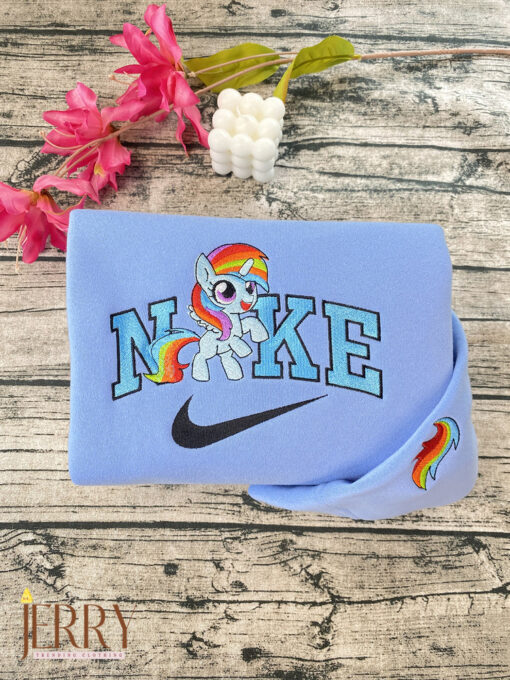 Cute Twilight Sparkle Fluttershy Rainbow Dash The Little Pony Nike Embroidered Sweatshirt - Image 2