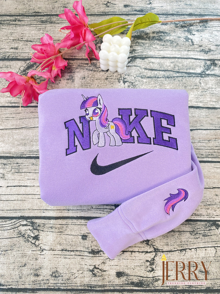 Cute Twilight Sparkle Fluttershy Rainbow Dash The Little Pony Nike Embroidered Sweatshirt - Image 4