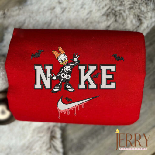 Daisy And Donald Duck Disney Matching Halloween Nike Embroidered Sweatshirts - Image 4