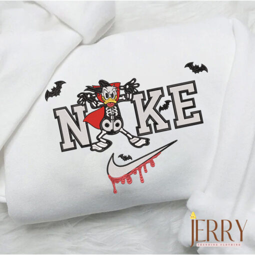 Daisy And Donald Duck Disney Matching Halloween Nike Embroidered Sweatshirts - Image 5