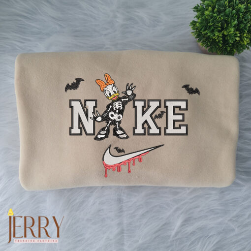 Daisy And Donald Duck Disney Matching Halloween Nike Embroidered Sweatshirts - Image 6