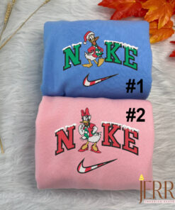 Daisy And Donald Duck Disney Nike Embroidered Sweatshirt, Christmas Gift For Couple