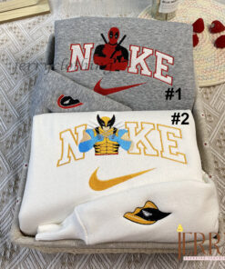 Deadpool And Wolverine Nike Embroidered Sweatshirt, Best Gift For Bestfriend