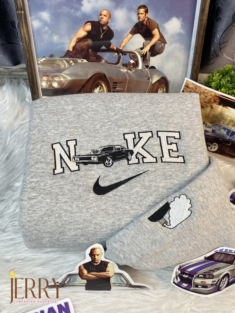 Dominic Toretto Brian Fast And Furious Nike Embroidered Sweatshirt, Gift For Bestfriend - Image 3