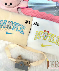 Dorami And Doraemon Nike Embroidered Sweatshirt, Valentines Day Gifts For Couples