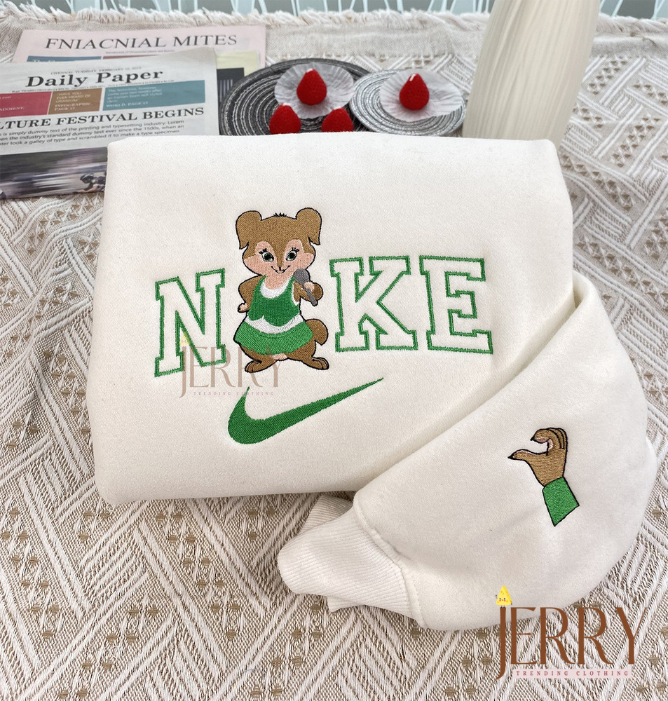 Eleanor And Theodore And The Chipmunks Nike Embroidered Sweatshirt, Valentines Day Gifts For Couples - Image 2