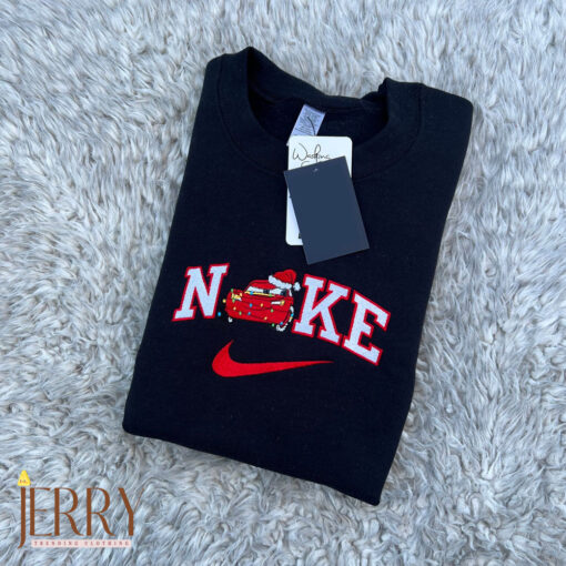 Sally And Mcqueen Cars Christmas Disney Nike Embroidered Sweatshirt - Image 3