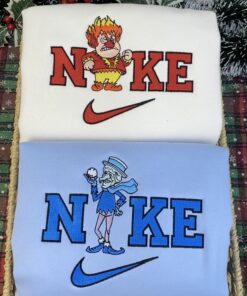 Funny Miser Brothers Nike Embroidered Sweatshirt, Christmas Heating And Cooling Nike Embroidered Sweatshirt, Snow Miser Heat Miser Nike Embroidered Sweatshirt Hoodie
