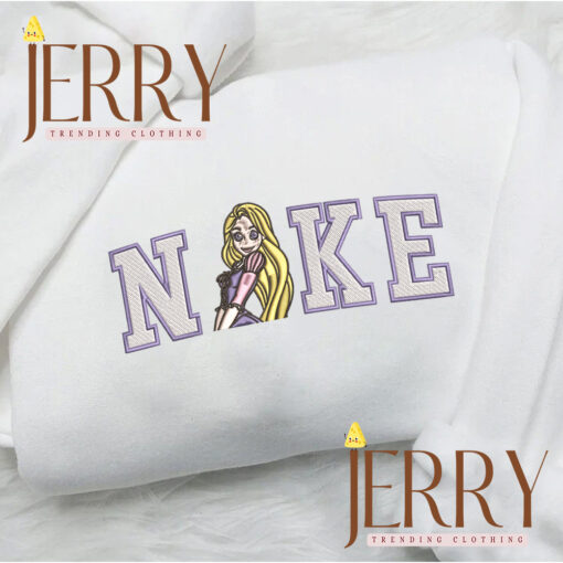 Tangled And Rapunzel Disney Couple Nike Embroidered Sweatshirts - Image 4