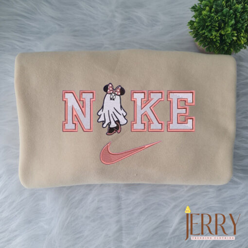 Ghost Mickey Mouse And Minnie Mouse Disney Nike Embroidered Shirt - Image 3