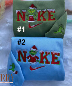 Christmas Grinch Nike Embroidered Sweatshirt