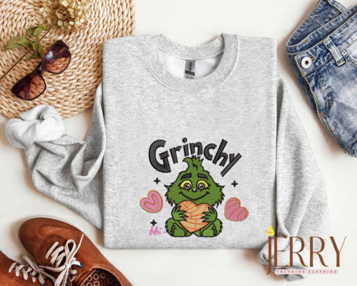 Grinchy Christmas Embroidered Sweatshirt - Image 3