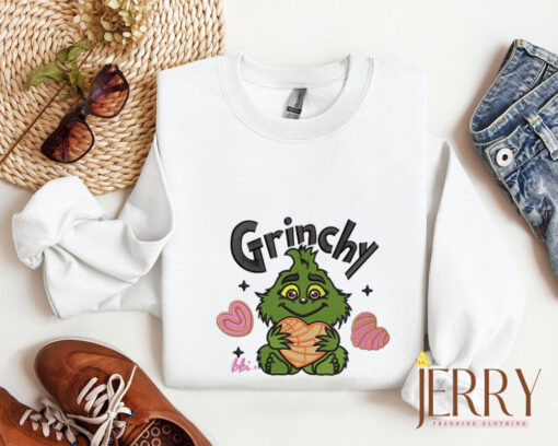Grinchy Christmas Embroidered Sweatshirt - Image 4