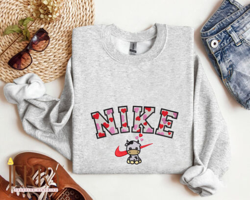 Heart Cow Nike Embroidered Sweatshirt - Image 2