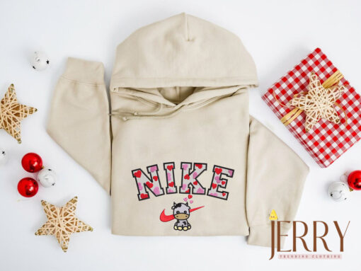 Heart Cow Nike Embroidered Sweatshirt - Image 3