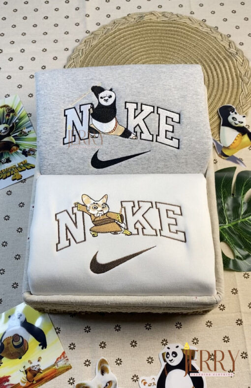 Hot Shifu And Kung Fu Panda Nike Embroidered Sweatshirt, Matching Embroidered Hoodies