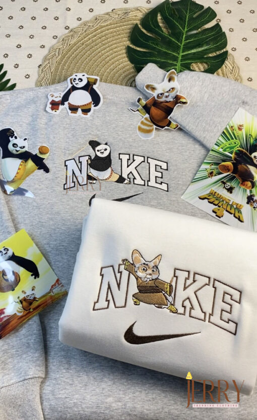 Hot Shifu And Kung Fu Panda Nike Embroidered Sweatshirt, Matching Embroidered Hoodies - Image 2