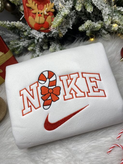 Christmas Candy Nike Embroidered Sweatshirt - Image 4