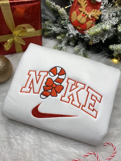 Christmas Candy Nike Embroidered Sweatshirt - Image 5