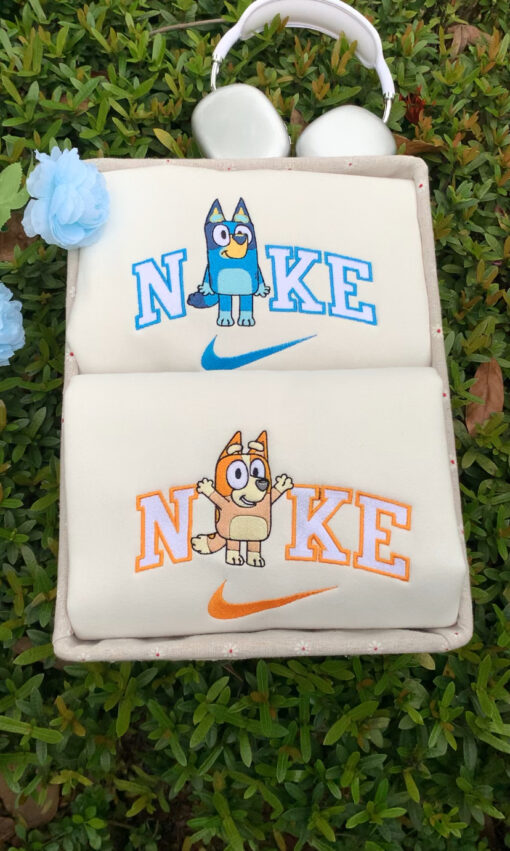 Bluey Family Nike Embroidered Sweatshirt, Bingo and Bluey Nike Embroidered Sweatshirt, Best Gift For Mom Dad - Image 2