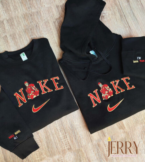 Iron Man Marvel Nike Embroidered Sweatshirt, Nike Crewneck Embroidered - Image 2