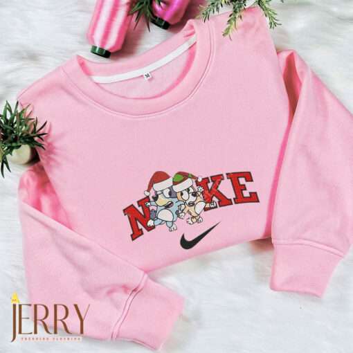 Bluey And Bingo Christmas Nike Embroidered Sweatshirt - Image 3