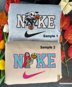 Jack And Sally Halloween Nike Embroidered Shirt