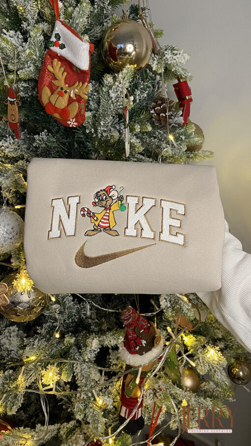 Jaq And Gus Cinderella Disney Christmas Nike Embroidered Sweatshirt - Image 2