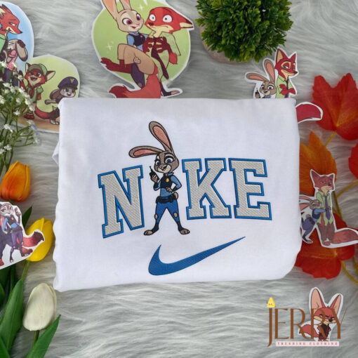 Judy And Nick Zootopia Disney Nike Embroidered Sweatshirt - Image 2
