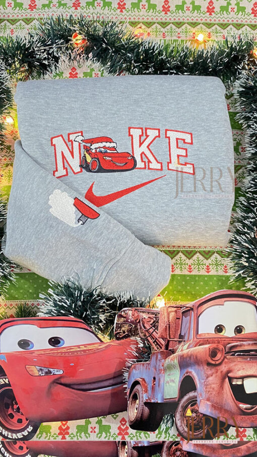 McQueen And Mater Christmas Disney Nike Embroidered Sweatshirt - Image 2