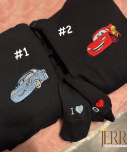 McQueen And Sally Disney Nike Embroidered Sweatshirt, Couples Embroidered Hoodies
