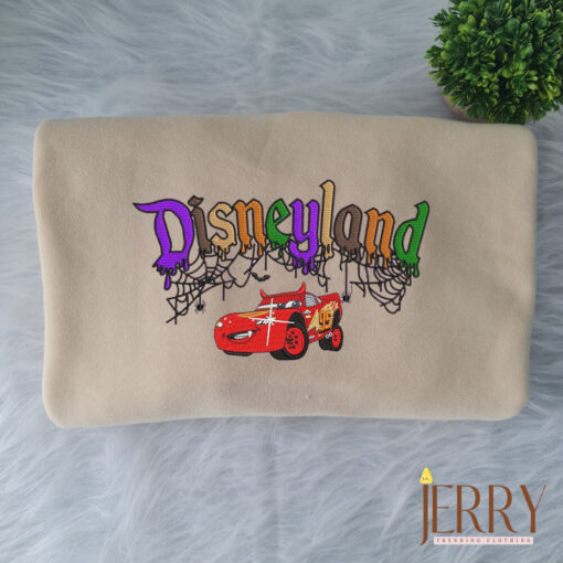 McQueen And Sally Disneyland Halloween Embroidered Sweatshirt - Image 3